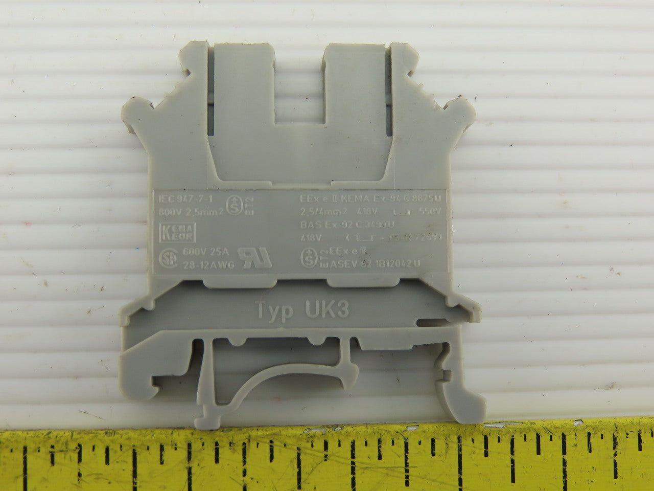 Phoenix Contact UK3 DIN Rail W/30 Terminal Block Strip 28-12 AWG Lot of 2