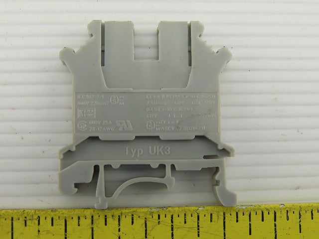 Phoenix Contact UK3 DIN Rail W/30 Terminal Block Strip 28-12 AWG Lot of 2