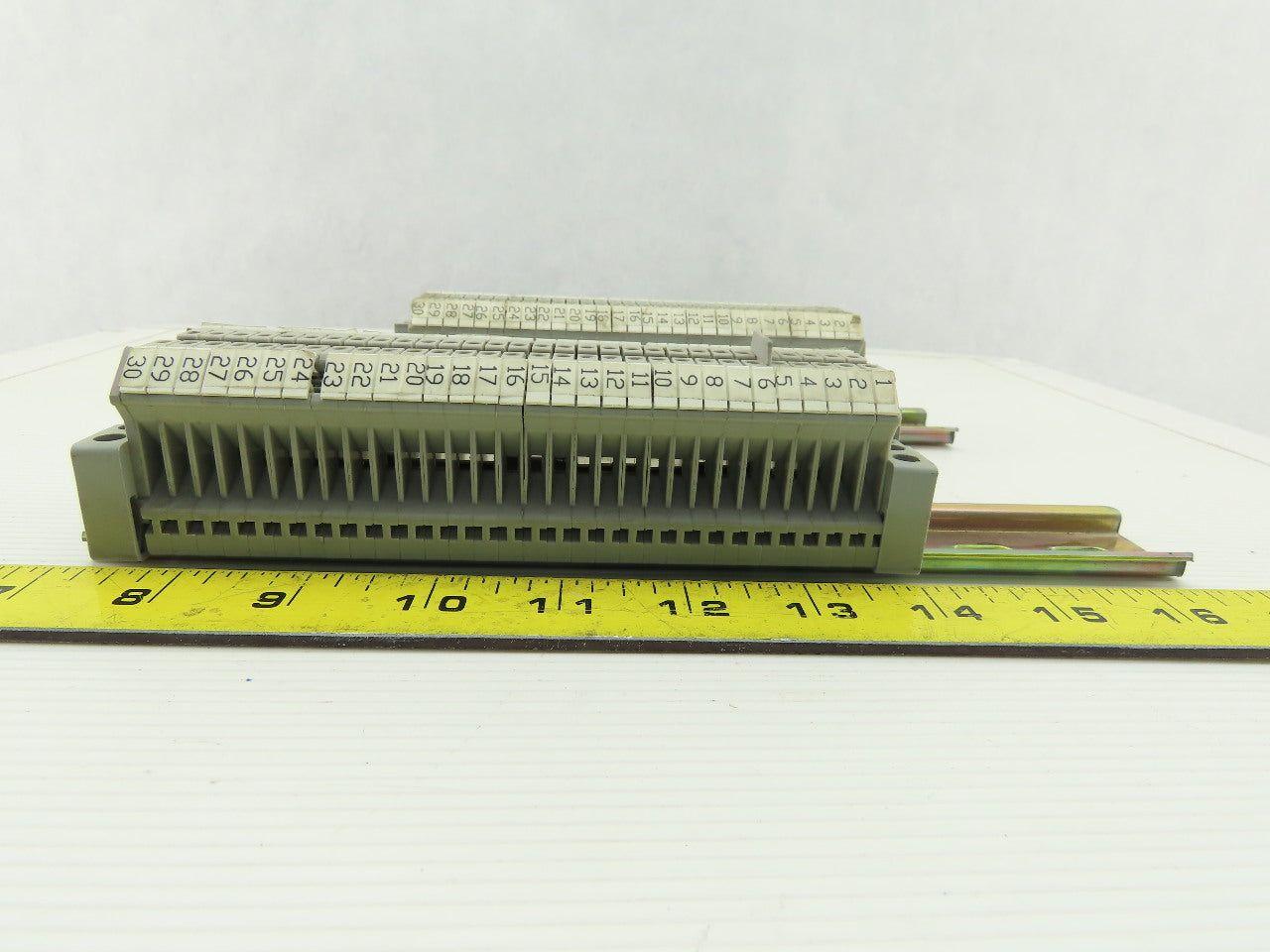 Phoenix Contact UK3 DIN Rail W/30 Terminal Block Strip 28-12 AWG Lot of 2