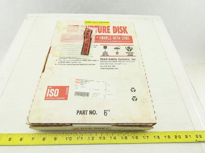 BS & B 6" AV Rupture Disc 316 Stainless Steel 4.0PSDI Min 6.5PSID Max 221°C