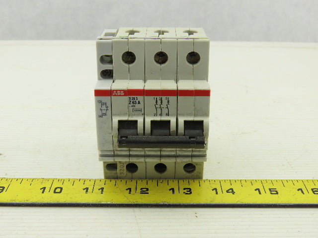 ABB S 23 3 Z63A VDE 0660 3 Pole Circuit Breaker 277/480V W/Aux Contact