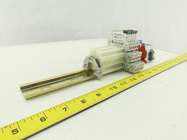Allen Bradley 700-TBR24 700-HLT1Z  5 Terminal Block Din Rail Relay W/10 1492HM1
