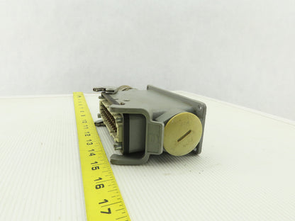 Harting Han 24  E-M  24-Pin Male Cable Connector Plug Aluminum Hood 16 Amp 600