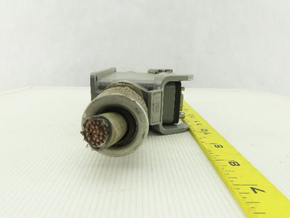 Harting Han 24  E-M  24-Pin Male Cable Connector Plug Aluminum Hood 16 Amp 600