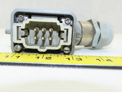 Harting  HAN-6 E-M 6 Pin Male Side Entry Aluminum Housing Hood 16A 500V