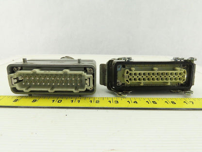 Harting Han 24 E-M 24 Pin Housing Assembly Base & Hood W/Inserts 16A 500V