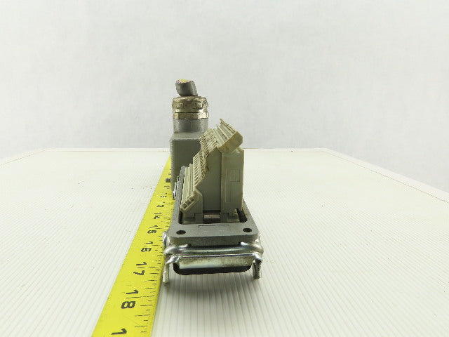 Harting Han 24 E-M 24 Pin Housing Assembly Base & Hood W/Inserts 16A 500V