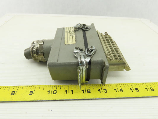 Harting Han 24 E-M 24 Pin Housing Assembly Base & Hood W/Inserts 16A 500V