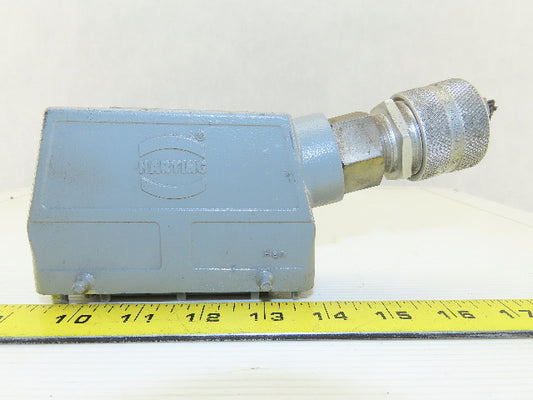 Harting HAN 24E-F 24-Pin Female Cable Connector Plug Aluminum Hood 16 Amp 500V