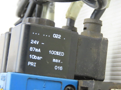 Rexroth PW67697-5C Pneumatic Valve 24VDC Coil W/Manifold Bank Of 5 W/Silencers