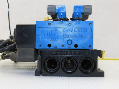 Rexroth PW67697-5C Pneumatic Valve 24VDC Coil W/Manifold Bank Of 5 W/Silencers
