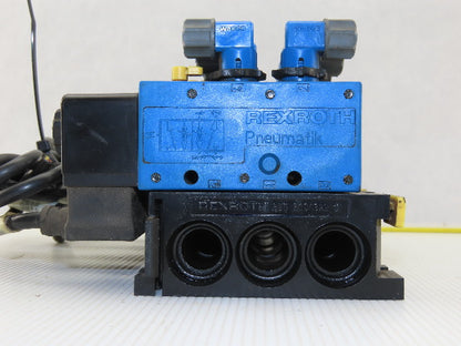 Rexroth PW67697-5C Pneumatic Valve 24VDC Coil W/Manifold Bank Of 5 W/Silencers
