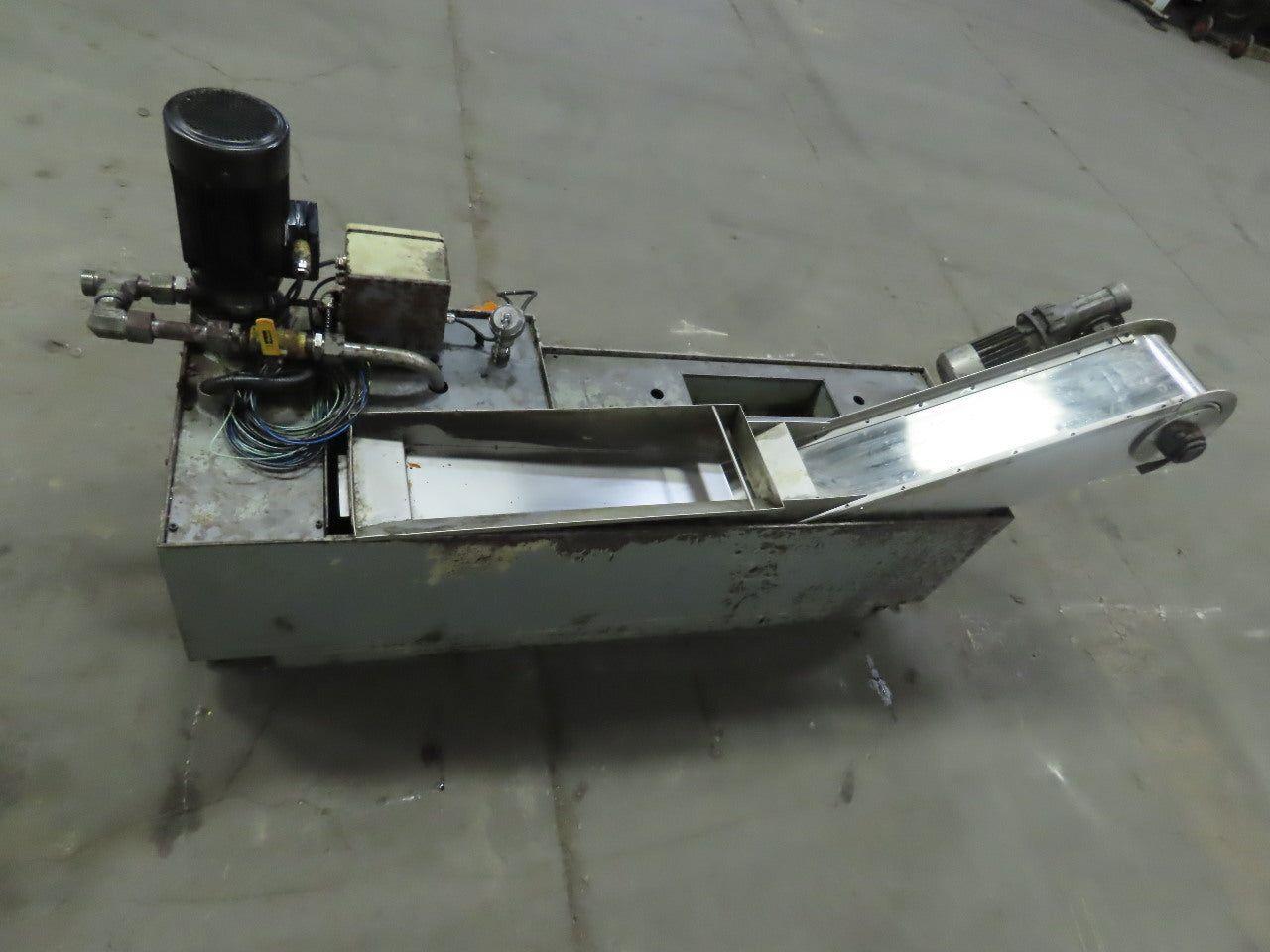 5" Magnetic Incline Chip Conveyor 2-1/2FPM 20" Discharge Coolant Recovery System