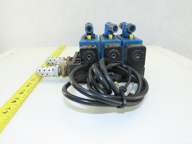 Rexroth PW67697-5C 3 Pneumatic Valves 24VDC Coil Manifold Assembly