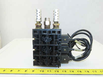 Rexroth PW67697-5C 3 Pneumatic Valves 24VDC Coil Manifold Assembly