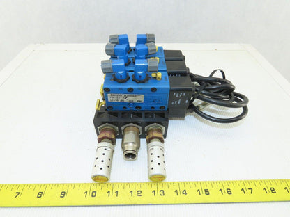 Rexroth PW67697-5C 3 Pneumatic Valves 24VDC Coil Manifold Assembly