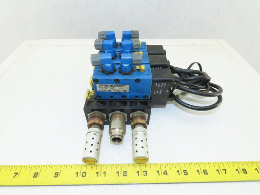Rexroth PW67697-5C 3 Pneumatic Valves 24VDC Coil Manifold Assembly
