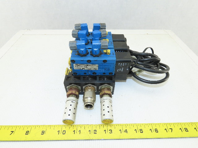 Rexroth PW67697-5C 3 Pneumatic Valves 24VDC Coil Manifold Assembly