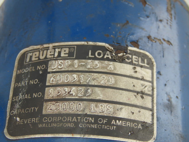 Rever 600317-20 USP1-25-A Load Cell Transducer 25,000Lb Capacity