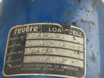 Rever 600317-20 USP1-25-A Load Cell Transducer 25,000Lb Capacity