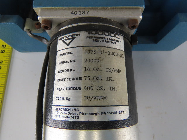 Aerotech ATS 412 Precision Optical Motorized Linear Table 1075-01-1000-01 Motor