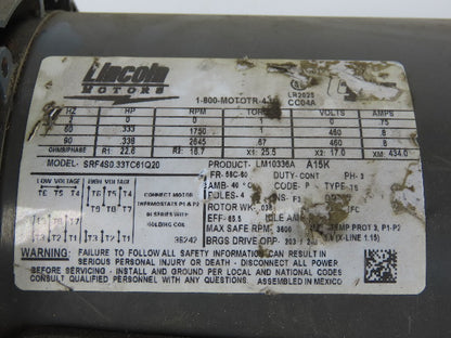 Grove Gear P7172011.B1 Inline Gear Motor 1/3Hp 460V 3ph 15.3: Ratio 3/4" Shaft