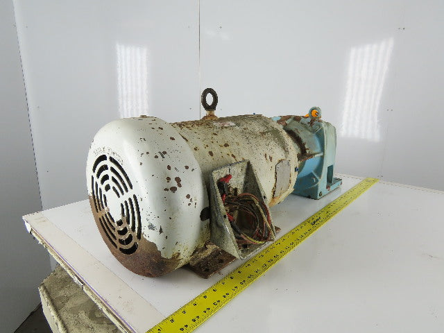 Inline Gear Reducer 5:1 Ratio W/15Hp Baldor Wash Down Motor 230/460V 3Ph