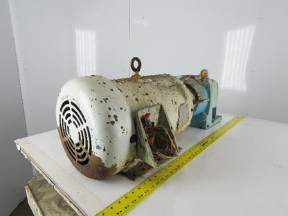 Inline Gear Reducer 5:1 Ratio W/15Hp Baldor Wash Down Motor 230/460V 3Ph