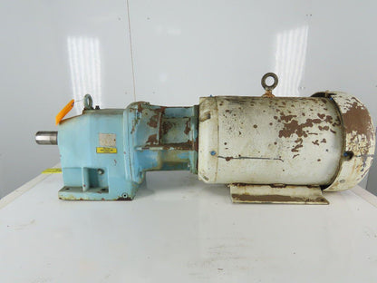 Inline Gear Reducer 5:1 Ratio W/15Hp Baldor Wash Down Motor 230/460V 3Ph