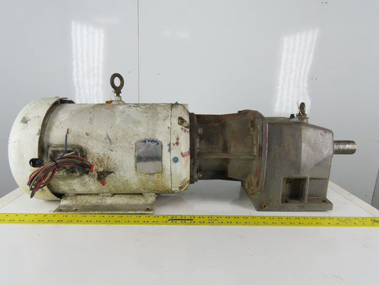 Inline Gear Motor Reducer 5:1 Ratio W/15Hp Baldor Wash Down Duty 230/460V 3Ph