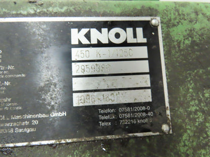 Knoll Incline Belt Chip Conveyor 4FPM 39" x 23" Intake 31" Discharge 440V 3Ph