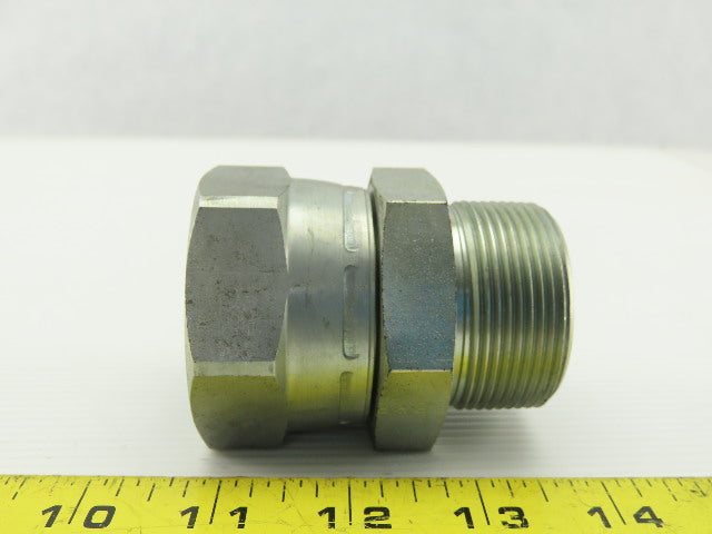 Parker Hydraulic Straight Fitting JIC 24 37° 1-7/8"-12 Swivel x 1-1/2 NPT Male