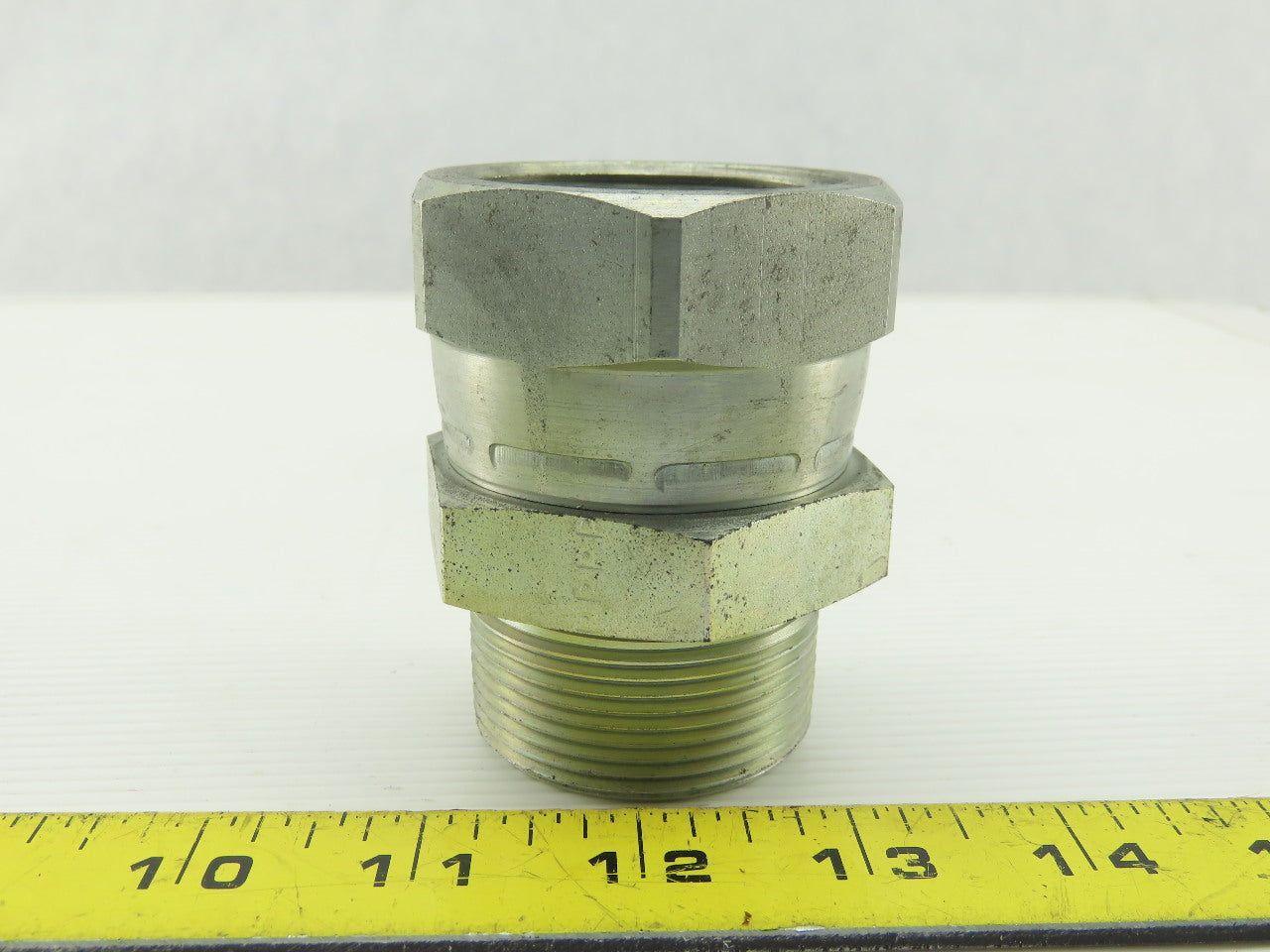 Parker Hydraulic Straight Fitting JIC 24 37° 1-7/8"-12 Swivel x 1-1/2 NPT Male