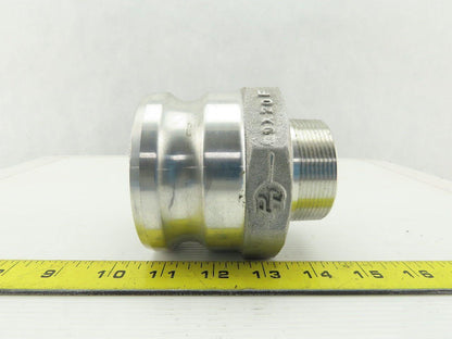 Anodized Aluminum Cam-and-Groove Hose Coupling Size 3 Plug 2 NPT Male End