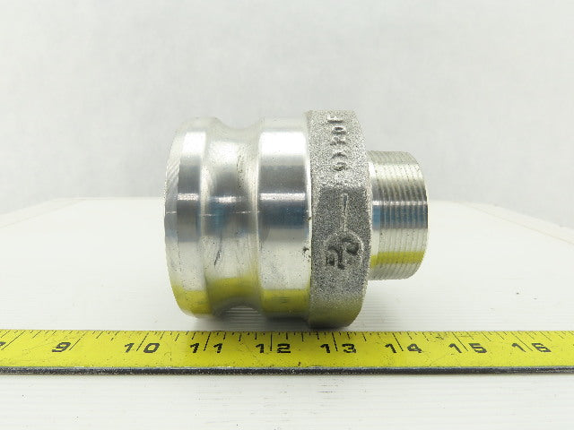 Anodized Aluminum Cam-and-Groove Hose Coupling Size 3 Plug 2 NPT Male End