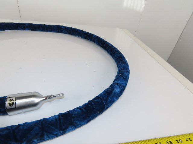 8'x1-1/2" Barrier Rope Blue Velour W/Satin Stainless Steel Snap End