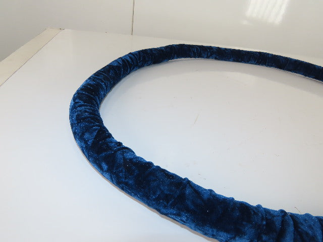 8'x1-1/2" Barrier Rope Blue Velour W/Satin Stainless Steel Snap End