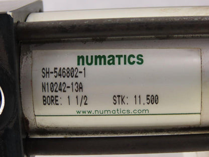 Numatics SH-546802-1 Pneumatic Cylinder 1-1/2" Bore 11-1/2" Stroke Multi Retract