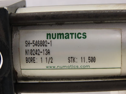 Numatics SH-546802-1 Pneumatic Cylinder 1-1/2" Bore 11-1/2" Stroke Multi Retract