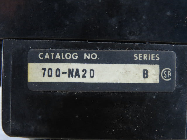Allen Bradley 700-N400A1 Ser C Control Relay 120V Coil W/700-NA20 Aux Contacts
