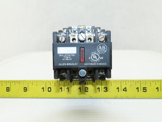 Allen Bradley 700-N400A1 Ser C Control Relay 120V Coil W/700-NA20 Aux Contacts