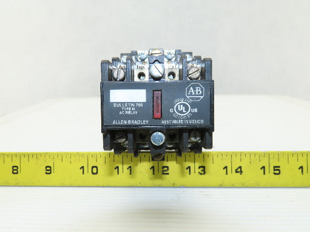 Allen Bradley 700-N400A1 Ser C Control Relay 120V Coil W/700-NA20 Aux Contacts