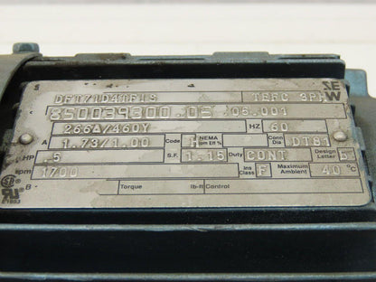 Sew Eurodrive R37DT71D4TFIS 44.8:1 Ratio 0.25kW 38RPM 277/480V Gear Motor