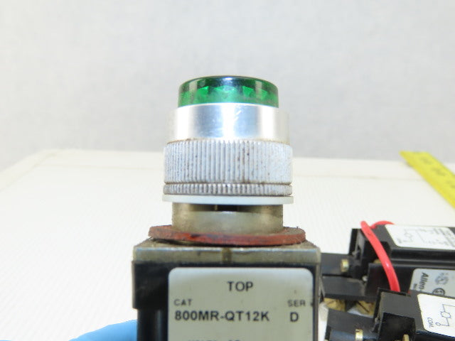 Allen Bradley 800MR-QT12K Push Button Switch  12v Lamp73 Red Green Blue Lot Of 5