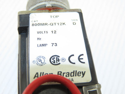 Allen Bradley 800MR-QT12K Push Button Switch  12v Lamp73 Red Green Blue Lot Of 5