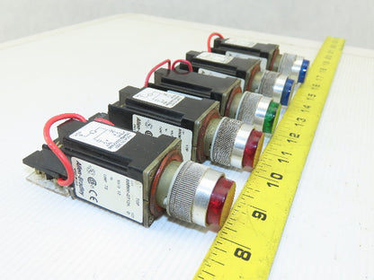 Allen Bradley 800MR-QT12K Push Button Switch  12v Lamp73 Red Green Blue Lot Of 5
