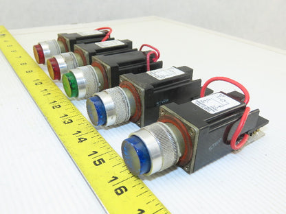 Allen Bradley 800MR-QT12K Push Button Switch  12v Lamp73 Red Green Blue Lot Of 5