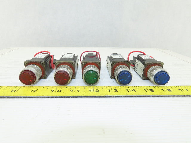 Allen Bradley 800MR-QT12K Push Button Switch  12v Lamp73 Red Green Blue Lot Of 5