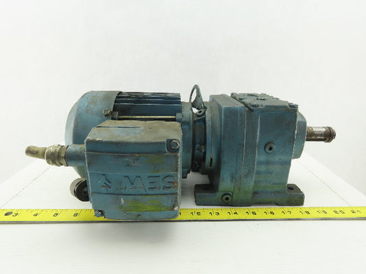 Sew Eurodrive R37DT71C4TF-IS 1/3HP Gear Motor 230/460V 3Ph W/ 32.4:1 Inline Box