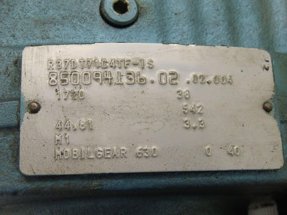 Sew Eurodrive R37DT71C4TF-IS 1/3HP Motor 230/460V 3Ph W/44.81:1 Inline Gearbox